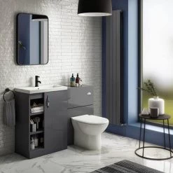 Apollo2 605mm Gloss Grey Open Shelf Floor Standing Vanity Unit -Victorian Plumbing Shop AP2GFS6S d4 460