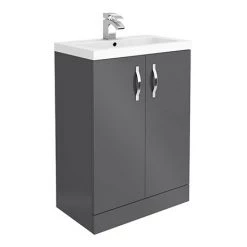 Apollo2 605mm Gloss Grey Floor Standing Vanity Unit