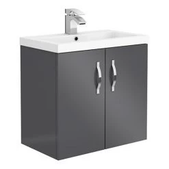 Apollo2 605mm Gloss Grey Wall Hung Vanity Unit