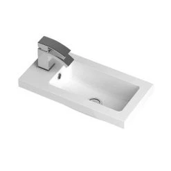 Apollo2 505mm Gloss Grey Compact Floor Standing Vanity Unit w. Matt Black Handles -Victorian Plumbing Shop APC2GFS5MB d2 460