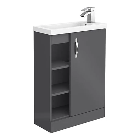 APC2GFS6S_nwp.jpg Apollo2 605mm Gloss Grey Open Shelf Compact Floor Standing Vanity Unit -Victorian Plumbing Shop APC2GFS6S nwp