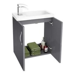 Apollo2 505mm Gloss Grey Compact Wall Hung Vanity Unit 2 Apollo2 505mm Gloss Grey Compact Wall Hung Vanity Unit -Victorian Plumbing Shop APC2GWH5 nd1 460