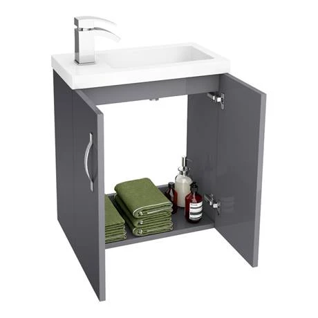 APC2GWH5_nd1_460.jpg Apollo2 505mm Gloss Grey Compact Wall Hung Vanity Unit -Victorian Plumbing Shop APC2GWH5 nd1 460