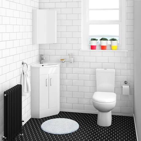 AV001_ND5_460.jpg Alaska Corner Vanity Unit - Gloss White - 590mm with Chrome Handles -Victorian Plumbing Shop AV001 ND5 460