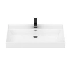 Arezzo Countertop Basin Unit - Gloss White with Black Frame - 1000mm inc. Basin -Victorian Plumbing Shop AZ10WB2D d3 460