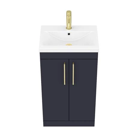 AZB5FSVBB_D5_460-1.jpg Arezzo 500 Matt Blue Floor Standing Vanity Unit with Brushed Brass Handles -Victorian Plumbing Shop AZB5FSVBB D5 460 1