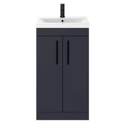 Arezzo 500 Matt Blue Floor Standing Vanity Unit with Matt Black Handles -Victorian Plumbing Shop AZB5FSVBK d3 460