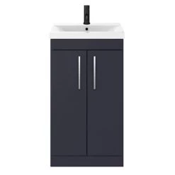 Arezzo 500 Matt Blue Floor Standing Vanity Unit with Chrome Handles -Victorian Plumbing Shop AZB5FSVCH d3 460