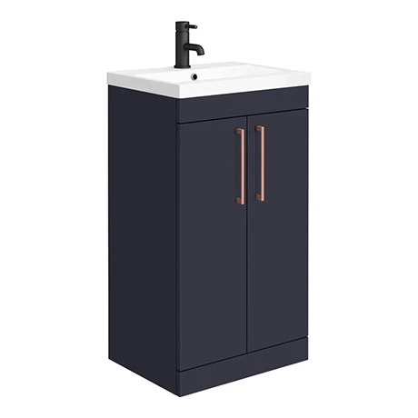 AZB5FSVRG_np.jpg Arezzo 500 Matt Blue Floor Standing Vanity Unit with Rose Gold Handles -Victorian Plumbing Shop AZB5FSVRG np
