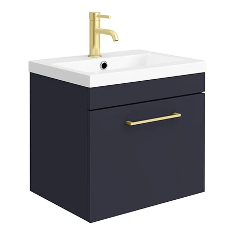 AZB5WHVBB_np.jpg Arezzo 500 Matt Blue Wall Hung 1-Drawer Vanity Unit with Brushed Brass Handle -Victorian Plumbing Shop AZB5WHVBB np