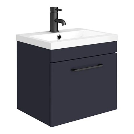 AZB5WHVBK_np.jpg Arezzo 500 Matt Blue Wall Hung 1-Drawer Vanity Unit with Matt Black Handle -Victorian Plumbing Shop AZB5WHVBK np