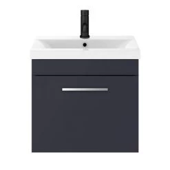 Arezzo 500 Matt Blue Wall Hung 1-Drawer Vanity Unit with Chrome Handle -Victorian Plumbing Shop AZB5WHVCH ND3 460