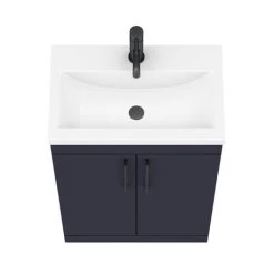Arezzo 600 Matt Blue Floor Standing Vanity Unit with Matt Black Handles -Victorian Plumbing Shop AZB6FSVBK d6 460