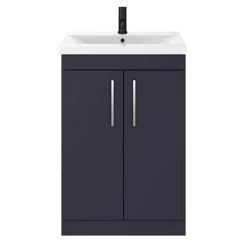 Arezzo 600 Matt Blue Floor Standing Vanity Unit with Chromes Handles 3 Arezzo 600 Matt Blue Floor Standing Vanity Unit with Chromes Handles -Victorian Plumbing Shop AZB6FSVCH detail3 460