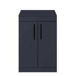 Arezzo Floor Standing Countertop Vanity Unit - Matt Blue - 600mm with Matt Black Handles 2 Arezzo Floor Standing Countertop Vanity Unit - Matt Blue - 600mm with Matt Black Handles -Victorian Plumbing Shop AZB6FSWBK nd1 460