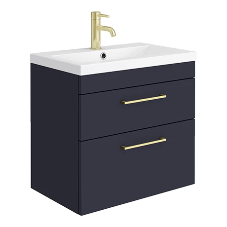 AZB6WHVBB2D-prod.jpg Arezzo 600 Matt Blue Wall Hung 2-Drawers Vanity Unit with Brushed Brass Handles -Victorian Plumbing Shop AZB6WHVBB2D prod