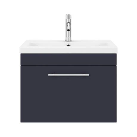 AZB6WHVCHIS_d4_460.jpg Arezzo Wall Hung Vanity Unit - Matt Blue - 600mm with Industrial Style Chrome Handle -Victorian Plumbing Shop AZB6WHVCHIS d4 460