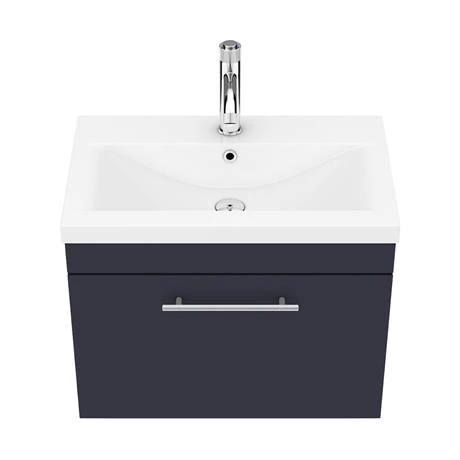 AZB6WHVCHIS_d5_460.jpg Arezzo Wall Hung Vanity Unit - Matt Blue - 600mm with Industrial Style Chrome Handle -Victorian Plumbing Shop AZB6WHVCHIS d5 460