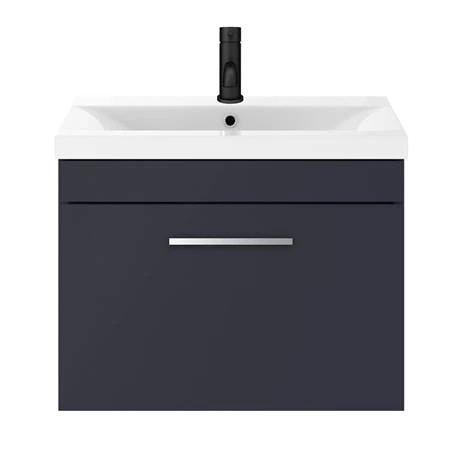 AZB6WHVCH_D4N_460.jpg Arezzo 600 Matt Blue Wall Hung 1-Drawer Vanity Unit with Chrome Handle -Victorian Plumbing Shop AZB6WHVCH D4N 460