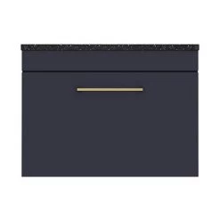Arezzo Wall Hung Countertop Vanity Unit - Matt Blue - 600mm with Black Worktop & Brushed Brass Handle -Victorian Plumbing Shop AZB6WHWBBB d5 460