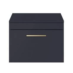 Arezzo Wall Hung Countertop Vanity Unit - Matt Blue - 600mm with Brushed Brass Handle -Victorian Plumbing Shop AZB6WHWBB d2 460