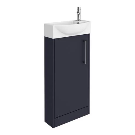 AZBLU4FS-d4_460.jpg Arezzo Matt Blue 450mm 1TH Floor Standing Cloakroom Vanity Unit -Victorian Plumbing Shop AZBLU4FS d4 460