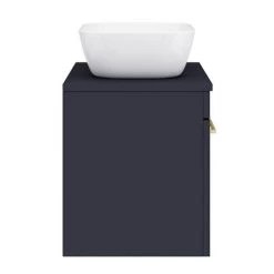 Arezzo Wall Hung Countertop Basin Unit - Blue with Brushed Brass Handle - 600mm inc. Basin 5 Arezzo Wall Hung Countertop Basin Unit - Blue with Brushed Brass Handle - 600mm inc. Basin -Victorian Plumbing Shop AZBWHBB465 d5 460