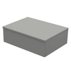 Arezzo Wall Hung Countertop Basin Shelf with Drawer - Matt Grey - 600 x 450mm