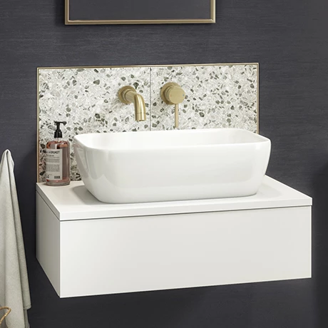 AZCTWHT6B1_n_p.jpg Arezzo Floating Basin Shelf with Drawer - Matt White - 600mm inc. Curved Rectangular Basin -Victorian Plumbing Shop AZCTWHT6B1 n p