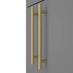 Arezzo Floor Standing Vanity Unit - Matt Grey - 500mm with Industrial Style Brushed Brass Handles -Victorian Plumbing Shop AZG5FSVBBIS D2 460