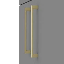 Arezzo 500 Matt Grey Floor Standing Vanity Unit with Brushed Brass Handles 2 Arezzo 500 Matt Grey Floor Standing Vanity Unit with Brushed Brass Handles -Victorian Plumbing Shop AZG5FSVBB d2 460