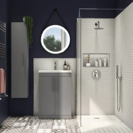 AZG5FSVCHIS_d3_460.jpg Arezzo Floor Standing Vanity Unit - Matt Grey - 500mm with Industrial Style Chrome Handles -Victorian Plumbing Shop AZG5FSVCHIS d3 460