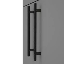 Arezzo Floor Standing Vanity Unit - Matt Grey - 500mm with Industrial Style Black Handles 2 Arezzo Floor Standing Vanity Unit - Matt Grey - 500mm with Industrial Style Black Handles -Victorian Plumbing Shop AZG5FSVMBIS d2 460