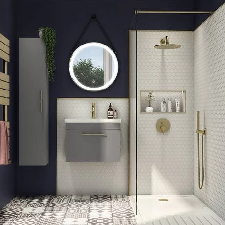 AZG5WHVBBIS-d4_460.jpg Arezzo Wall Hung Vanity Unit - Matt Grey - 500mm with Industrial Style Brushed Brass Handle -Victorian Plumbing Shop AZG5WHVBBIS d4 460