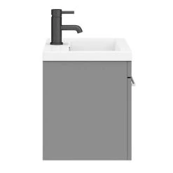 Arezzo 500 Matt Grey Wall Hung 1-Drawer Vanity Unit with Chrome Handle -Victorian Plumbing Shop AZG5WHVCH d4 460