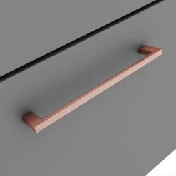 Arezzo 500 Matt Grey Wall Hung 1-Drawer Vanity Unit with Rose Gold Handle 2 Arezzo 500 Matt Grey Wall Hung 1-Drawer Vanity Unit with Rose Gold Handle -Victorian Plumbing Shop AZG5WHVRG d2 460