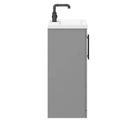 Arezzo Floor Standing Vanity Unit - Matt Grey - 600mm with Industrial Style Black Handles -Victorian Plumbing Shop AZG6FSVBKIS d5 460