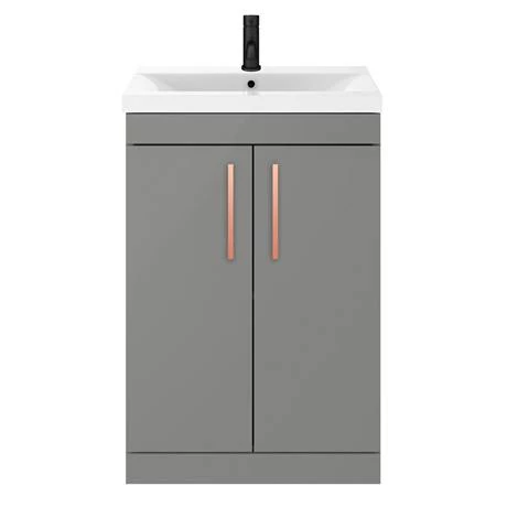 AZG6FSVRG_d2_460.jpg Arezzo 600 Matt Grey Floor Standing Vanity Unit with Rose Gold Handles -Victorian Plumbing Shop AZG6FSVRG d2 460