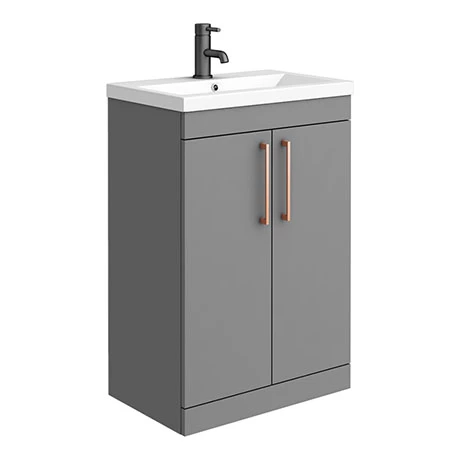 AZG6FSVRG_np.jpg Arezzo 600 Matt Grey Floor Standing Vanity Unit with Rose Gold Handles -Victorian Plumbing Shop AZG6FSVRG np