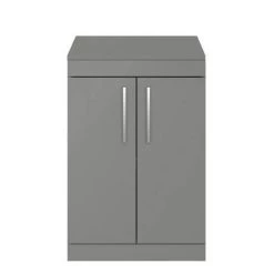 Arezzo Floor Standing Countertop Vanity Unit - Matt Grey - 600mm with Chrome Handles 2 Arezzo Floor Standing Countertop Vanity Unit - Matt Grey - 600mm with Chrome Handles -Victorian Plumbing Shop AZG6FSWCH d3 460