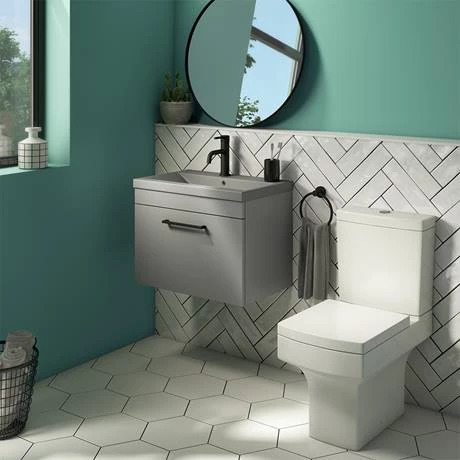 AZG6WHVBKG_D3_460.jpg Arezzo 600 Matt Grey Wall Hung Vanity Unit with Matt Grey Basin + Black Handle -Victorian Plumbing Shop AZG6WHVBKG D3 460