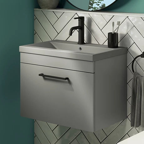 AZG6WHVBKG_n_p.jpg Arezzo 600 Matt Grey Wall Hung Vanity Unit with Matt Grey Basin + Black Handle -Victorian Plumbing Shop AZG6WHVBKG n p
