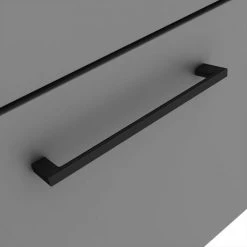 Arezzo 600 Matt Grey Wall Hung 1-Drawer Vanity Unit with Matt Black Handle 3 Arezzo 600 Matt Grey Wall Hung 1-Drawer Vanity Unit with Matt Black Handle -Victorian Plumbing Shop AZG6WHVBK d3 460