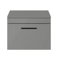 Arezzo Wall Hung Countertop Vanity Unit - Matt Grey - 600mm with Matt Black Handle -Victorian Plumbing Shop AZG6WHWBK nd2 460