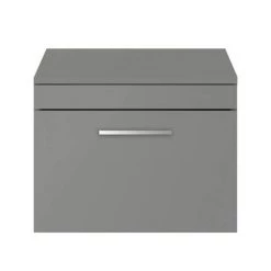 Arezzo Wall Hung Countertop Vanity Unit - Matt Grey - 600mm with Chrome Handle 2 Arezzo Wall Hung Countertop Vanity Unit - Matt Grey - 600mm with Chrome Handle -Victorian Plumbing Shop AZG6WHWCH d2 460