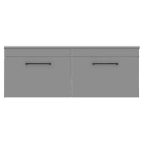 AZGWHMB12B_d1_460.jpg Arezzo Matt Grey Wall Hung Double Countertop Vanity Unit incl. 2 Basins (1200mm w. Matt Black Handles) -Victorian Plumbing Shop AZGWHMB12B d1 460