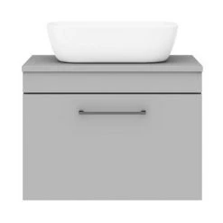 Arezzo Wall Hung Countertop Basin Unit - Grey with Black Handle - 600mm inc. Basin 4 Arezzo Wall Hung Countertop Basin Unit - Grey with Black Handle - 600mm inc. Basin -Victorian Plumbing Shop AZGWHMB465 d4 460