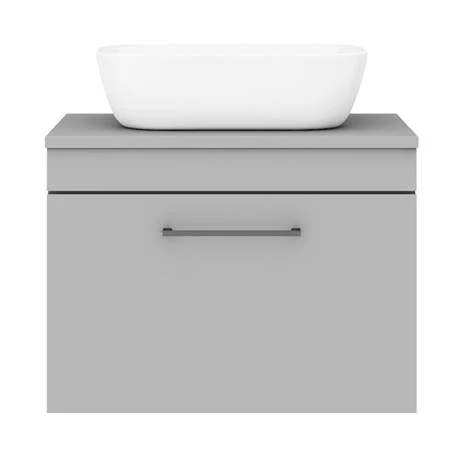 AZGWHMB465-d4_460.jpg Arezzo Wall Hung Countertop Basin Unit - Grey with Black Handle - 600mm inc. Basin -Victorian Plumbing Shop AZGWHMB465 d4 460