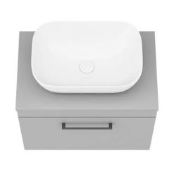 Arezzo Wall Hung Countertop Basin Unit - Grey with Black Handle - 600mm inc. Basin 5 Arezzo Wall Hung Countertop Basin Unit - Grey with Black Handle - 600mm inc. Basin -Victorian Plumbing Shop AZGWHMB465 d5 460