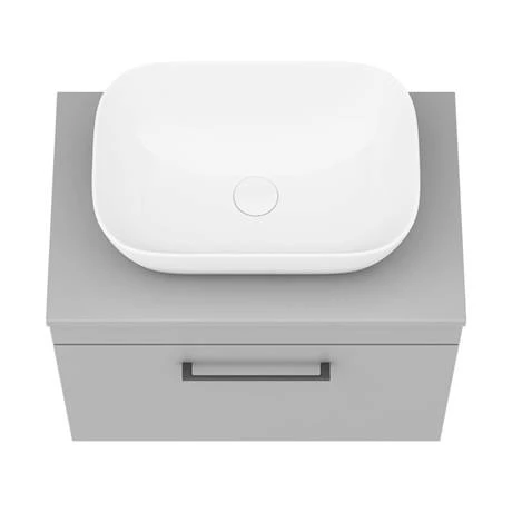 AZGWHMB465-d5_460.jpg Arezzo Wall Hung Countertop Basin Unit - Grey with Black Handle - 600mm inc. Basin -Victorian Plumbing Shop AZGWHMB465 d5 460